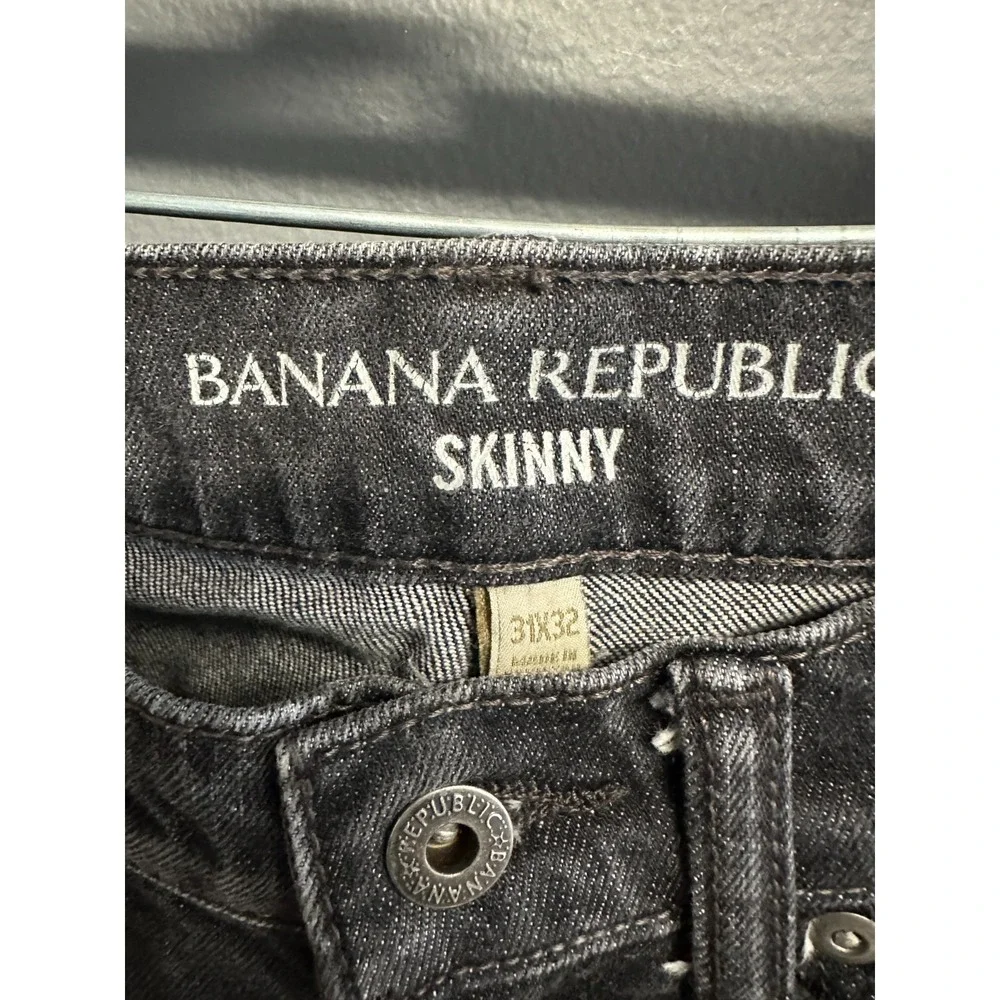 Banana‎ Republic Mens 31 x 32 Skinny Fit Jeans Black Gray Dark Wash Cotton Denim